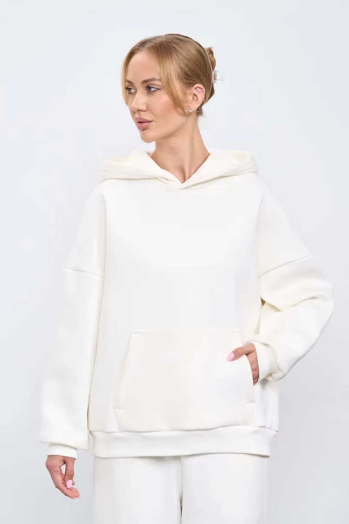 Moncelia Kerstin Cotton Oversized Hooded Fleece Sweatshirt