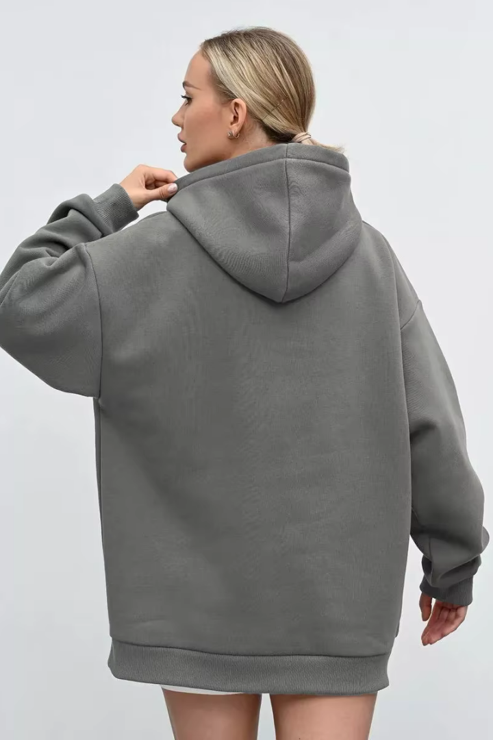 Moncelia Kerstin Cotton Oversized Hooded Fleece Sweatshirt