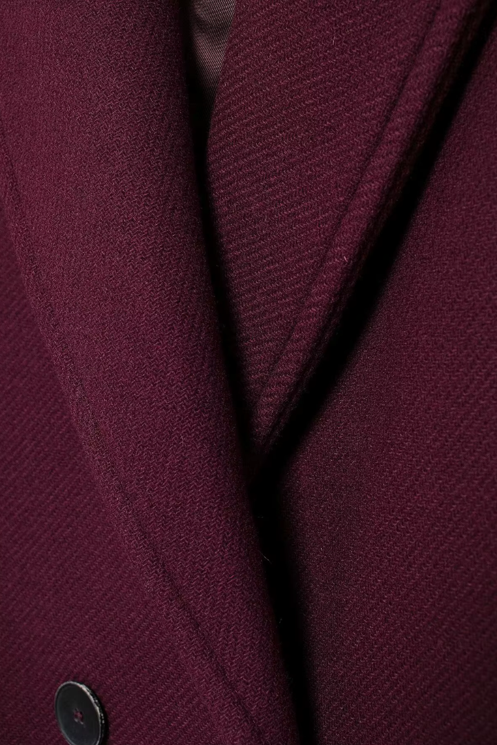 Moncelia Esme Double-Breasted Longline Wool-Blend Coat