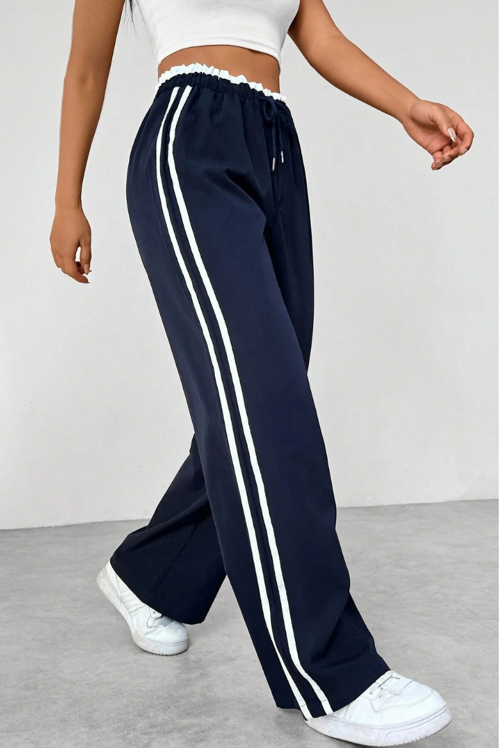 Moncelia Fausta Side-Stripe Pull-On Track Pants