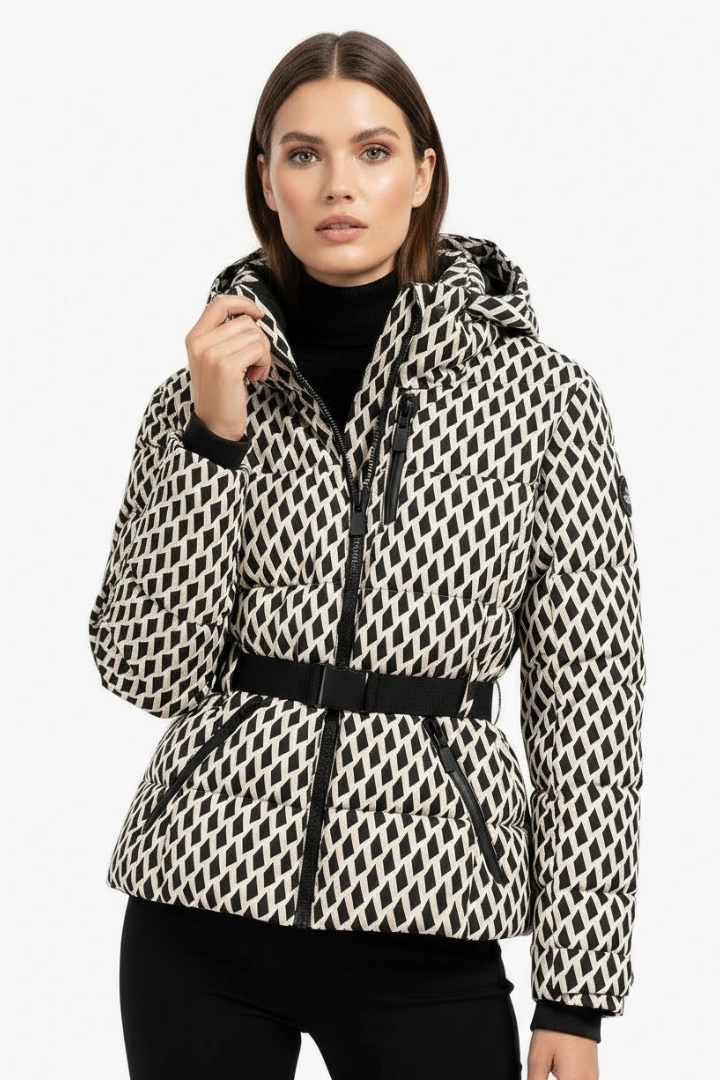 Moncelia Dafne Belted Hooded Quilted Puffer Jacket