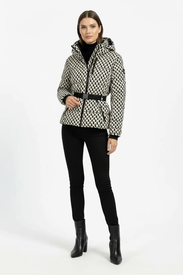 Moncelia Dafne Belted Hooded Quilted Puffer Jacket