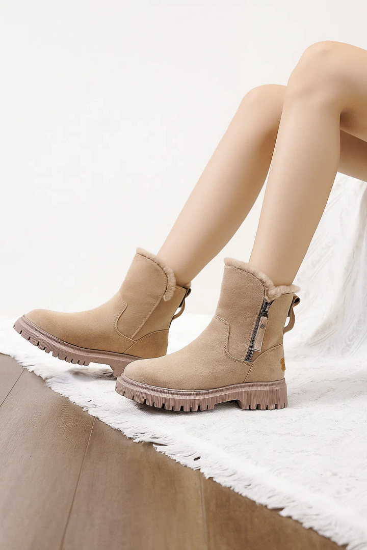 Moncelia Sixtine Fleece-Lined Faux Suede Ankle Boots