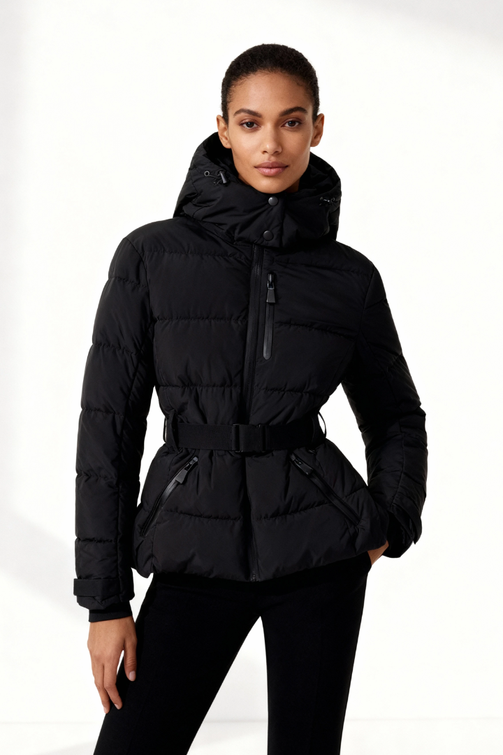 Moncelia Dafne Belted Hooded Quilted Puffer Jacket