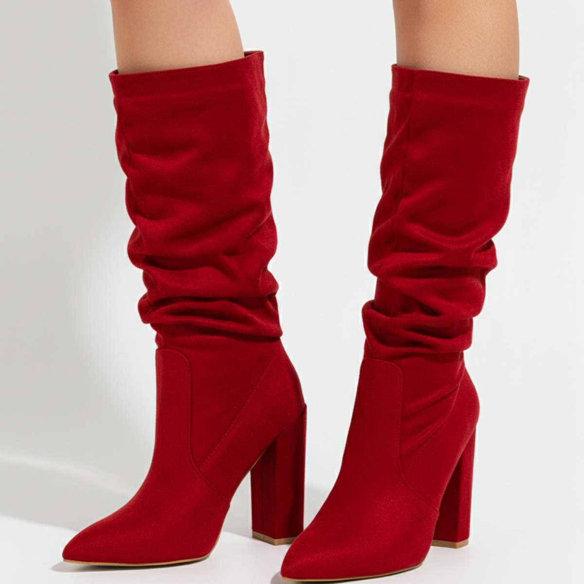 Moncelia Cornelia Slouch Block Heel Knee-High Boots
