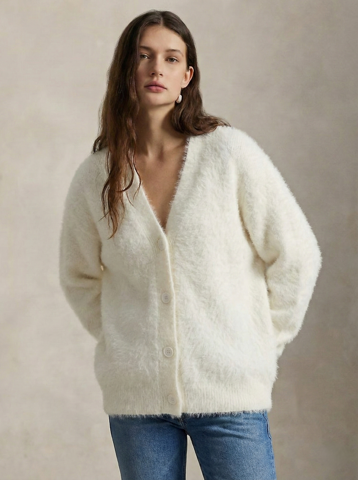 Moncelia Junia Brushed Knit Oversized Cardigan