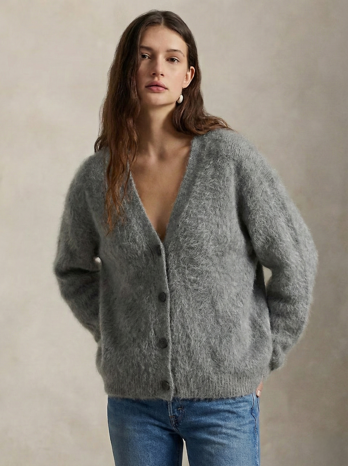Moncelia Junia Brushed Knit Oversized Cardigan
