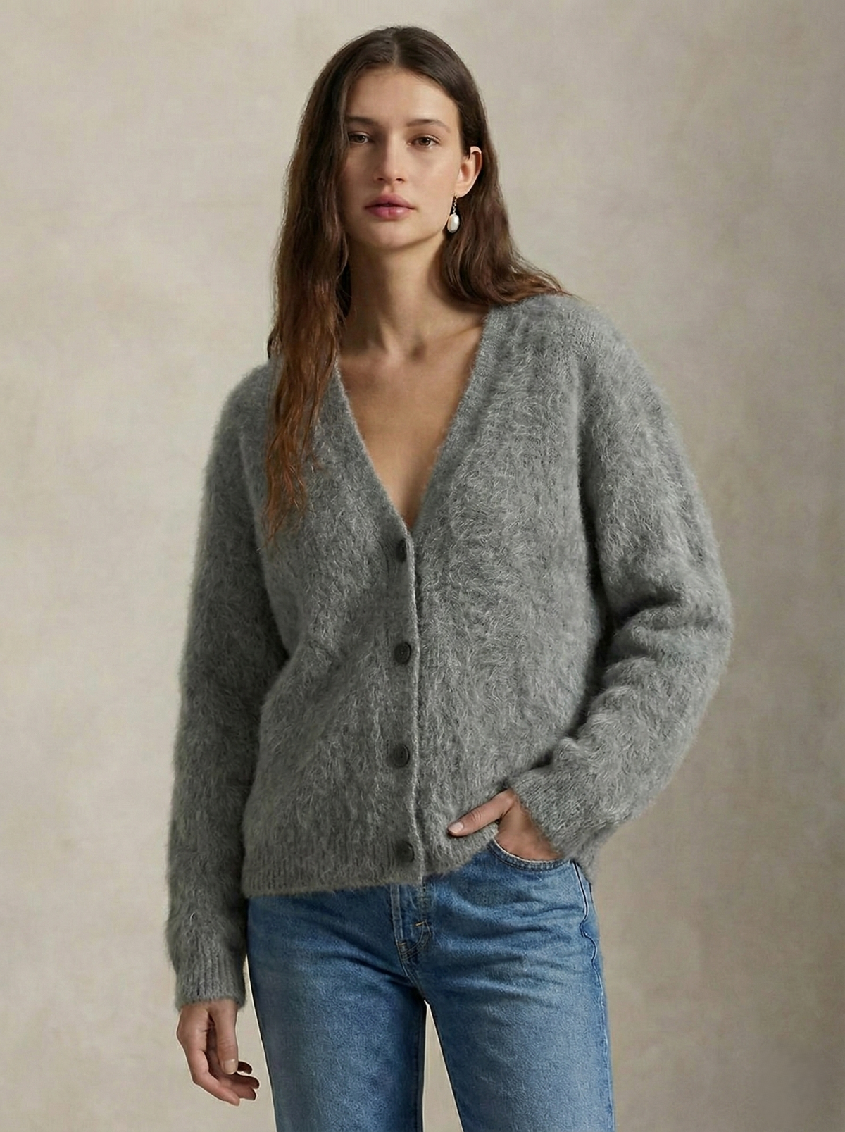 Moncelia Junia Brushed Knit Oversized Cardigan