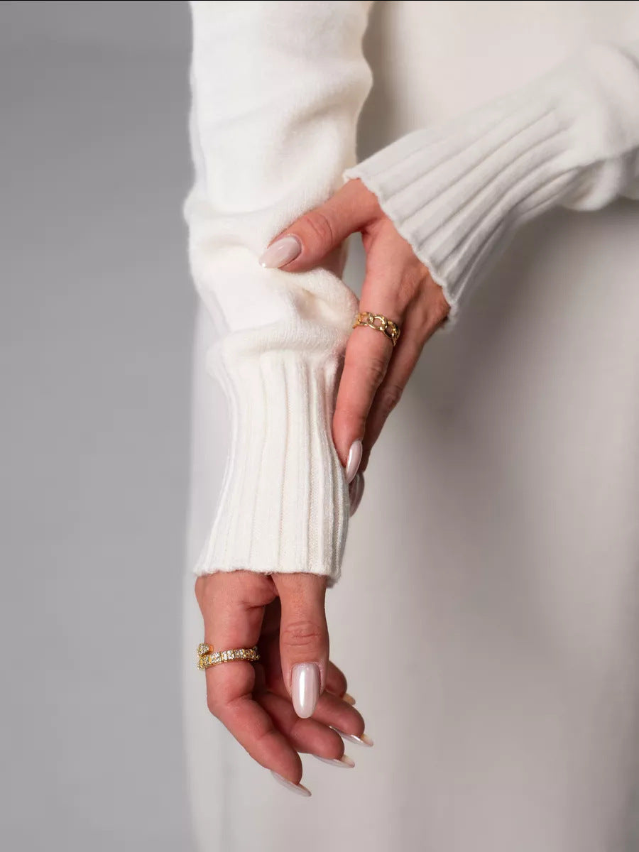 Moncelia Vibeke Turtleneck Knit Sweater Dress