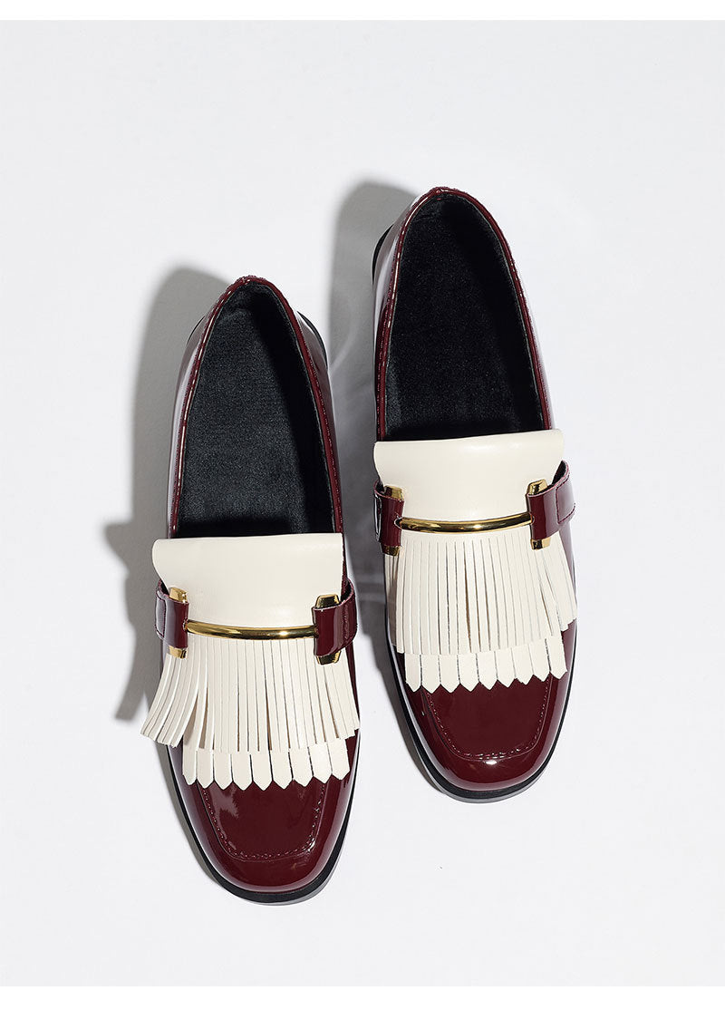 Moncelia Beatrice Patent Fringe Loafers