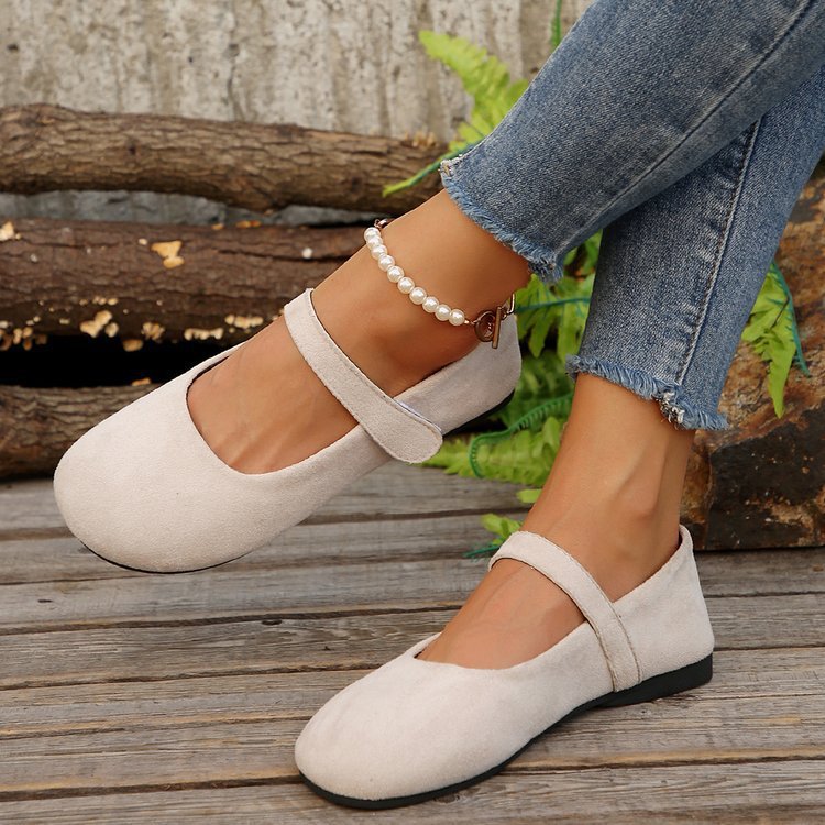 Moncelia Cindy Soft Faux Suede Mary Jane Flats