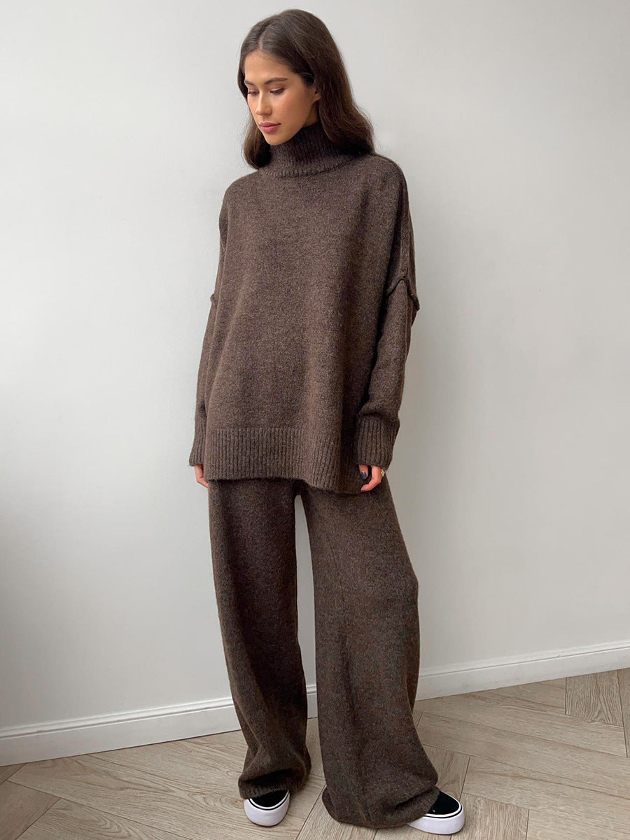 Moncelia Samira Turtleneck Knit Sweater & Pants Set