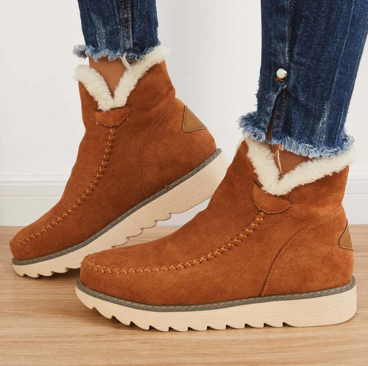 Moncelia Ragna Faux Suede Shearling-Lined Ankle Boots