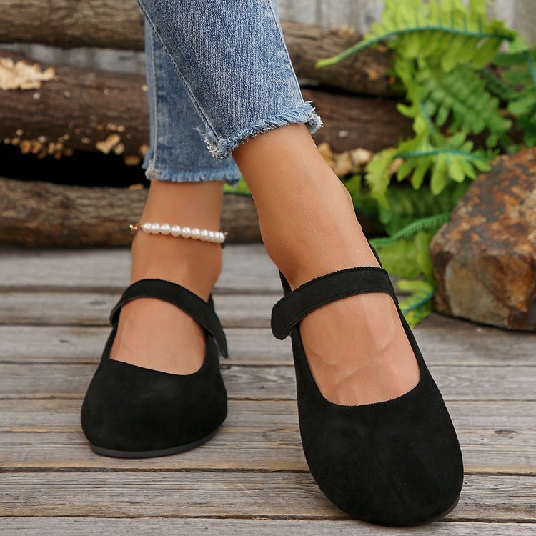 Moncelia Cindy Soft Faux Suede Mary Jane Flats