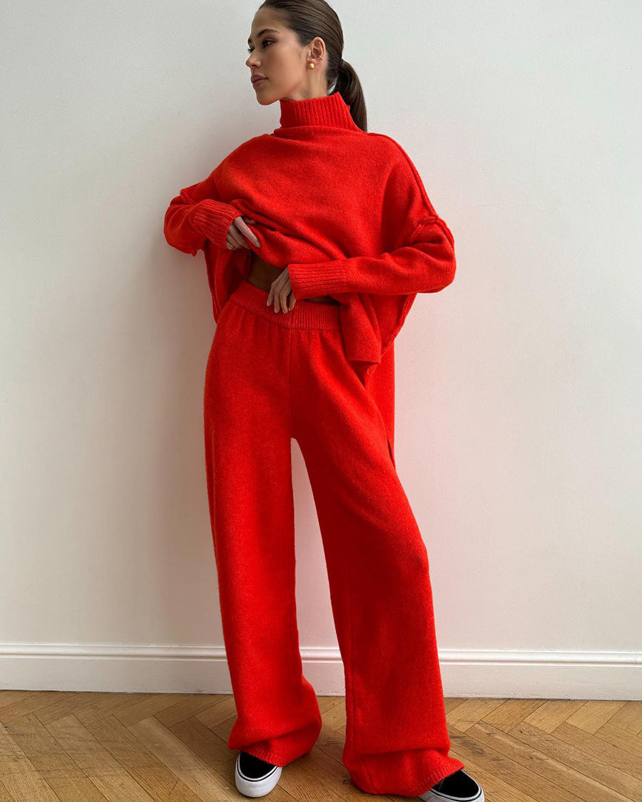 Moncelia Samira Turtleneck Knit Sweater & Pants Set