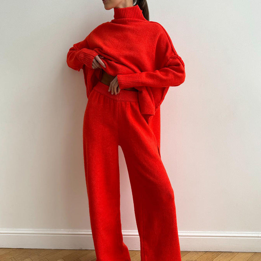 Moncelia Samira Turtleneck Knit Sweater & Pants Set
