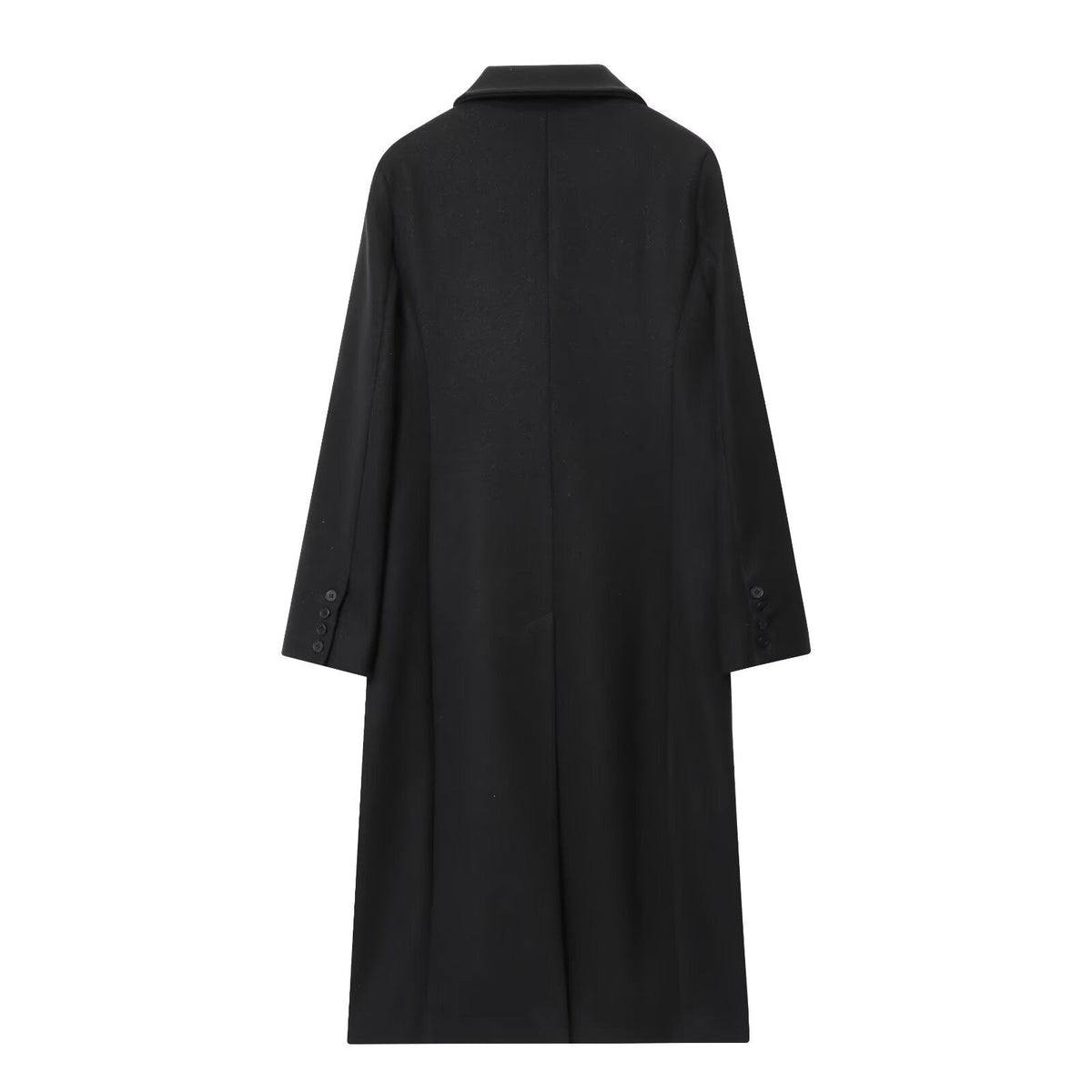 Moncelia Esme Double-Breasted Longline Wool-Blend Coat