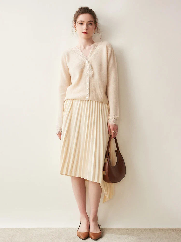 Moncelia Amelia Cashmere-Blend Lace Cardigan