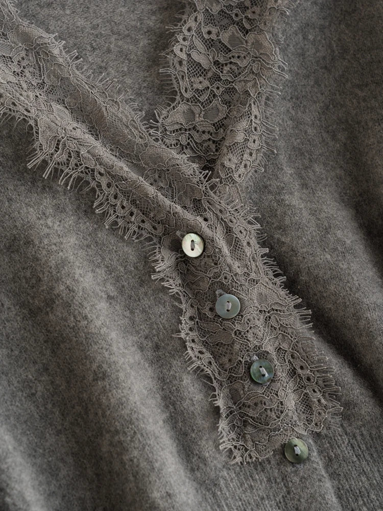 Moncelia Amelia Cashmere-Blend Lace Cardigan