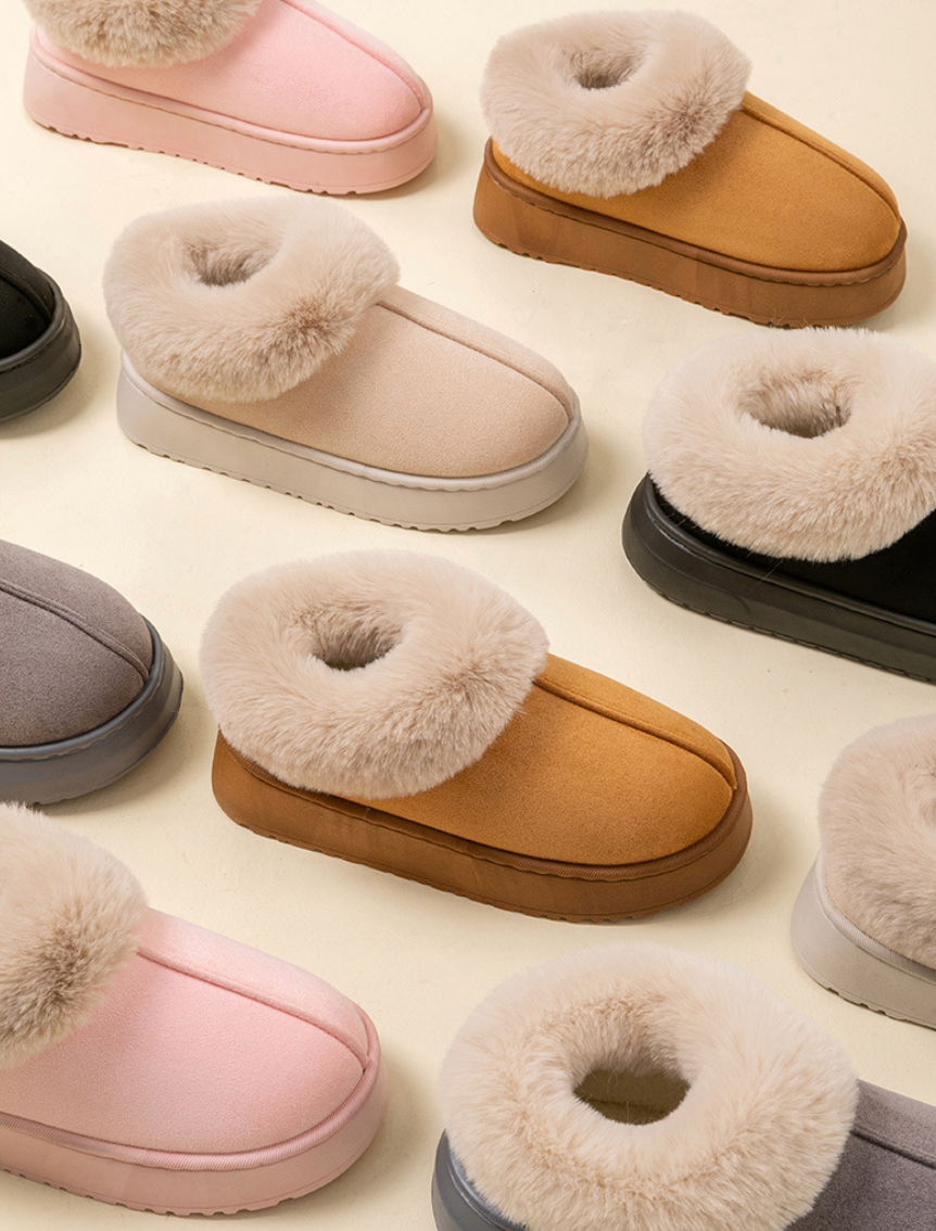Moncelia Noor Faux-Fur Lined Platform Slipper Booties