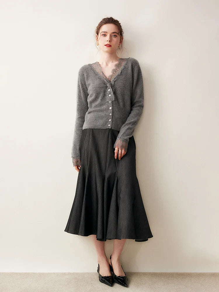 Moncelia Amelia Cashmere-Blend Lace Cardigan