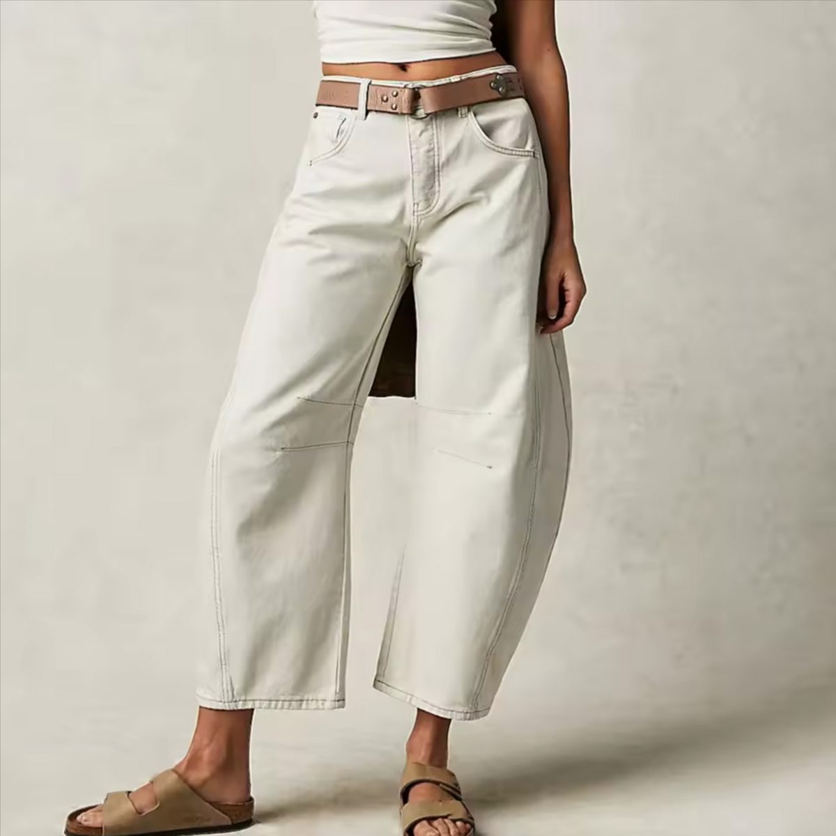 Moncelia Kathleen Sculpted Barrel Leg Denim Jeans