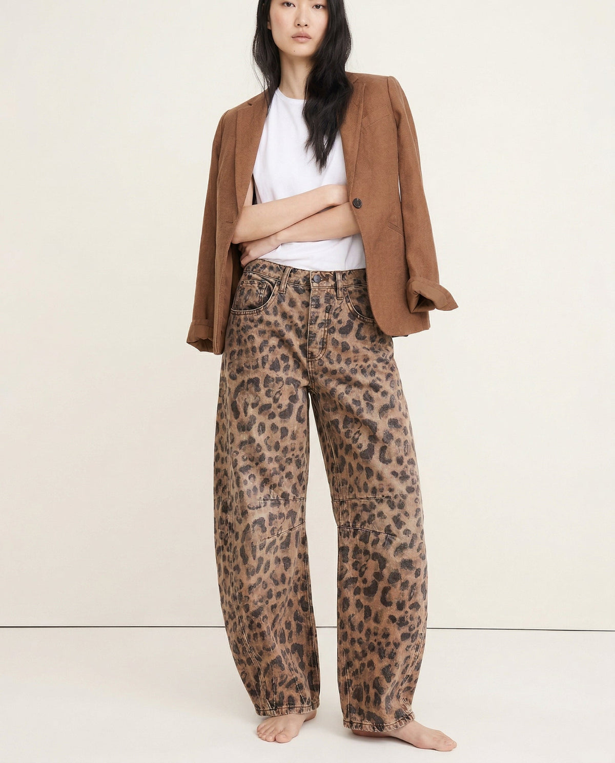 Moncelia Kathleen Sculpted Barrel Leg Denim Jeans