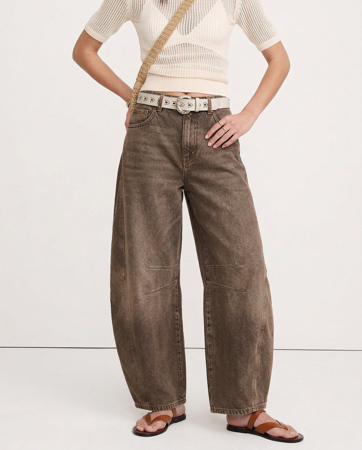 Moncelia Kathleen Sculpted Barrel Leg Denim Jeans