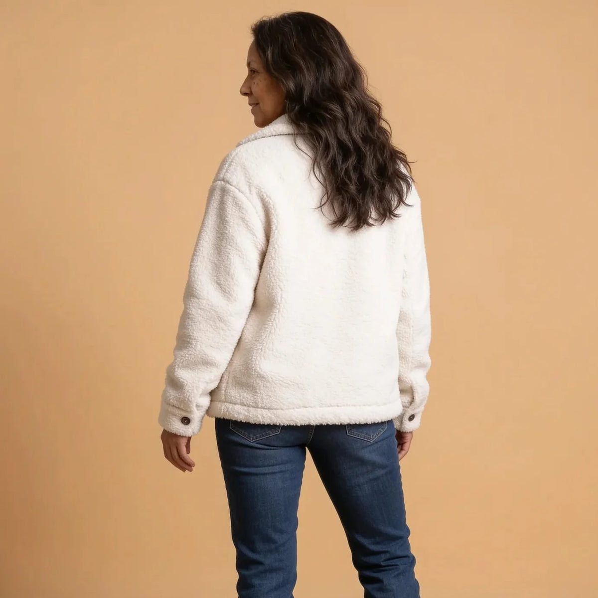 Moncelia Rosetta Teddy Fleece Button-Front Shacket