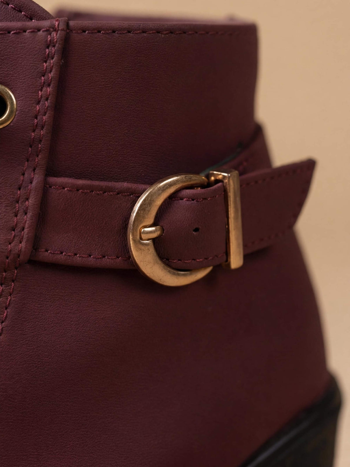 Moncelia Elda Lace-Up Buckle Lug Sole Ankle Boots