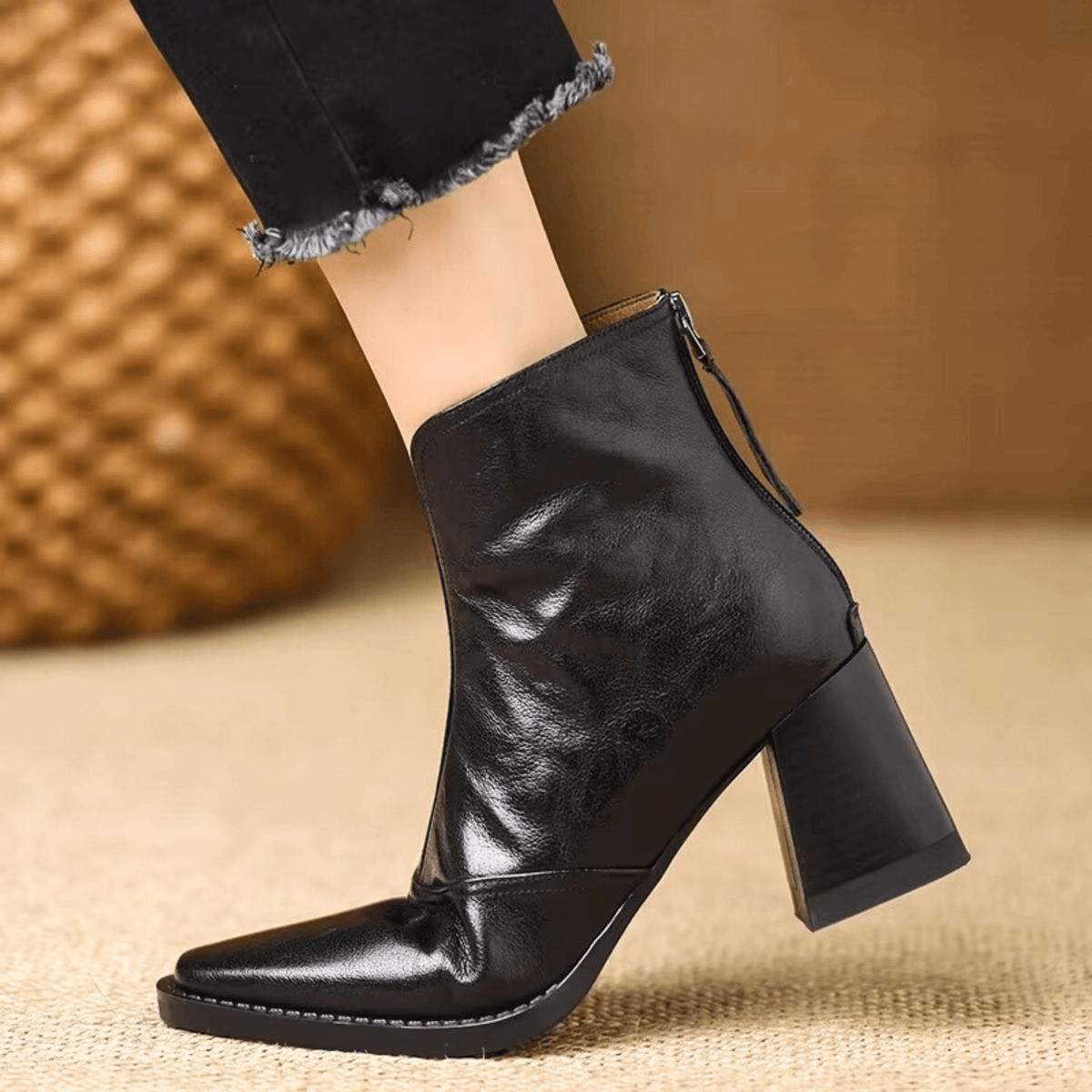 Moncelia Orsola Square-Toe Ankle Boots