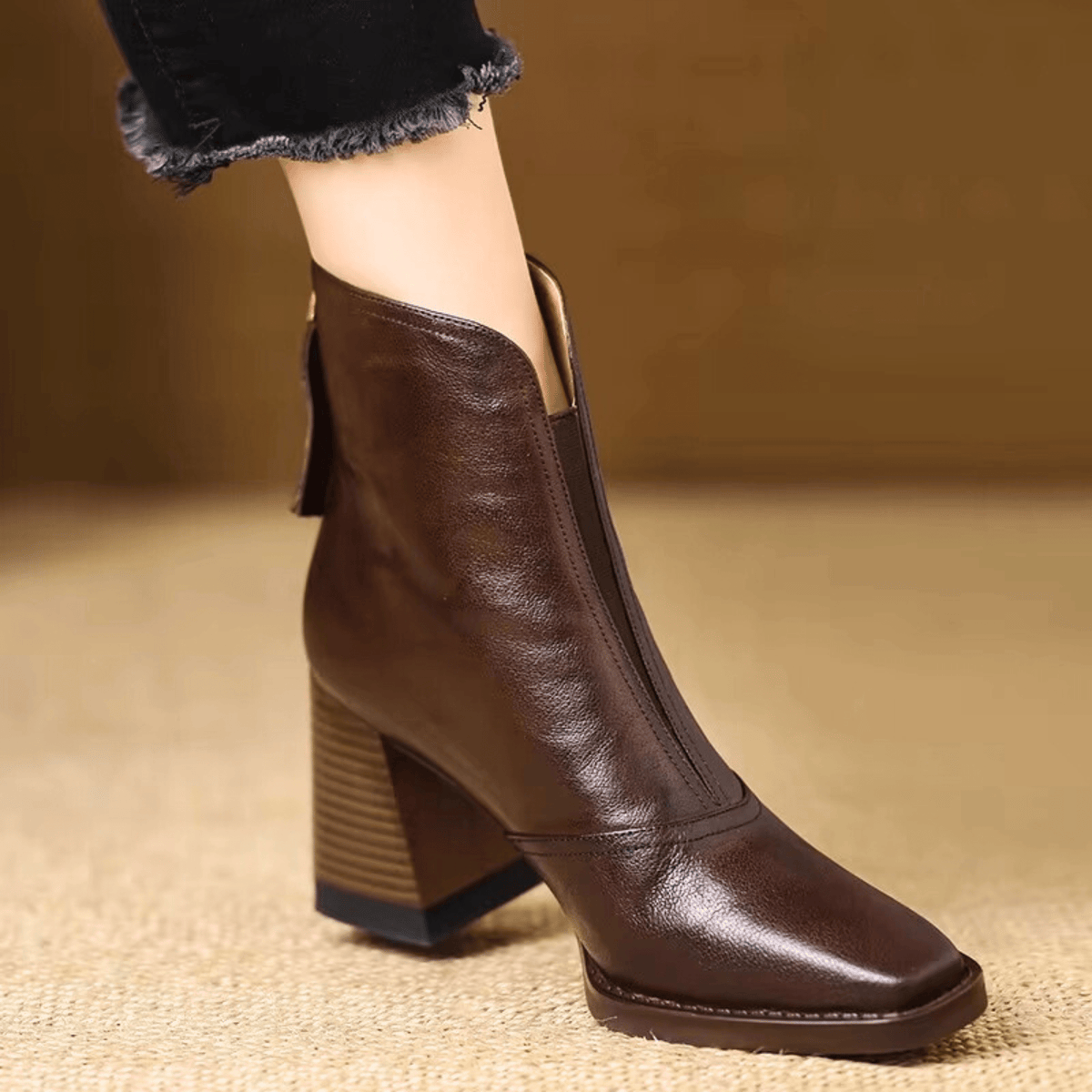 Moncelia Orsola Square-Toe Ankle Boots