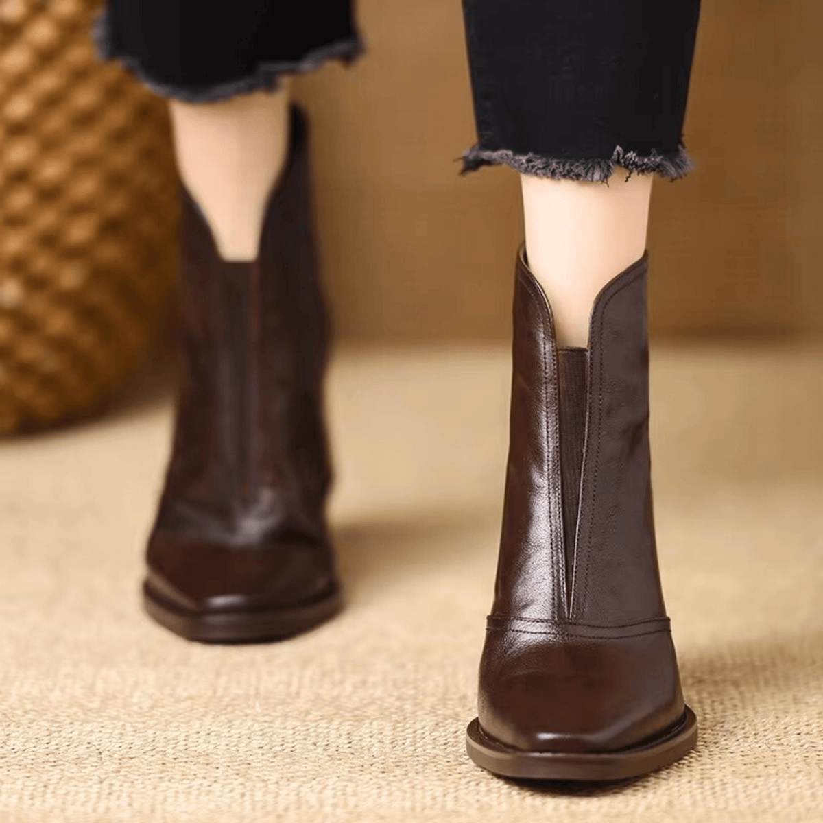 Moncelia Orsola Square-Toe Ankle Boots