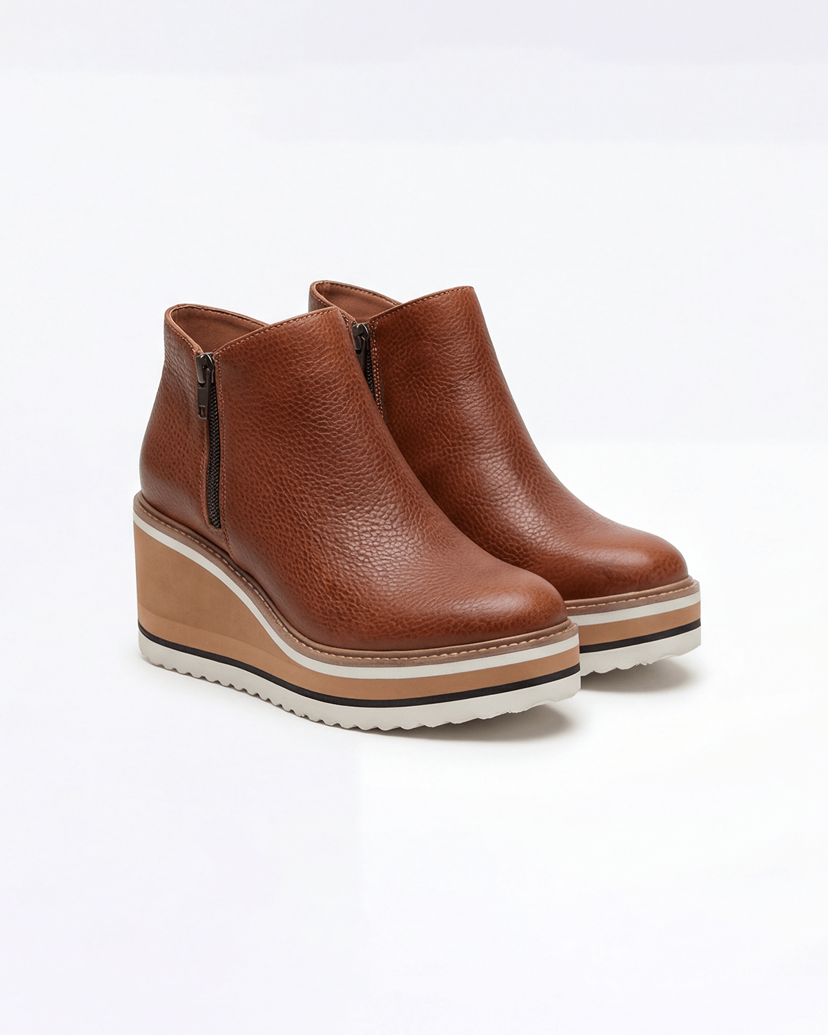 Moncelia Randi Platform Wedge Side-Zip Ankle Boots