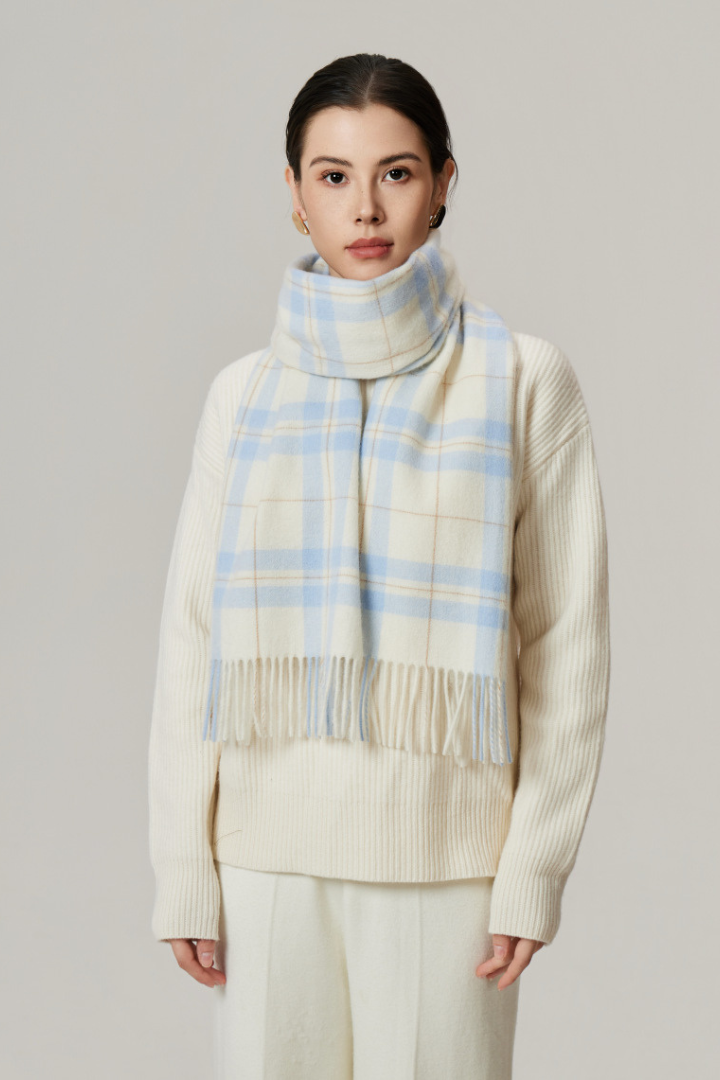 Moncelia Belmere Wool-Blend Checked Scarf