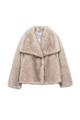 Moncelia Ebba Faux Fur Wide Collar Short Coat