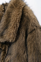 Moncelia Ebba Faux Fur Wide Collar Short Coat