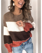 Moncelia Manuela Color Block Crew Neck Sweater
