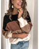 Moncelia Manuela Color Block Crew Neck Sweater