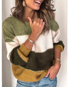Moncelia Manuela Color Block Crew Neck Sweater