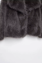 Moncelia Ebba Faux Fur Wide Collar Short Coat