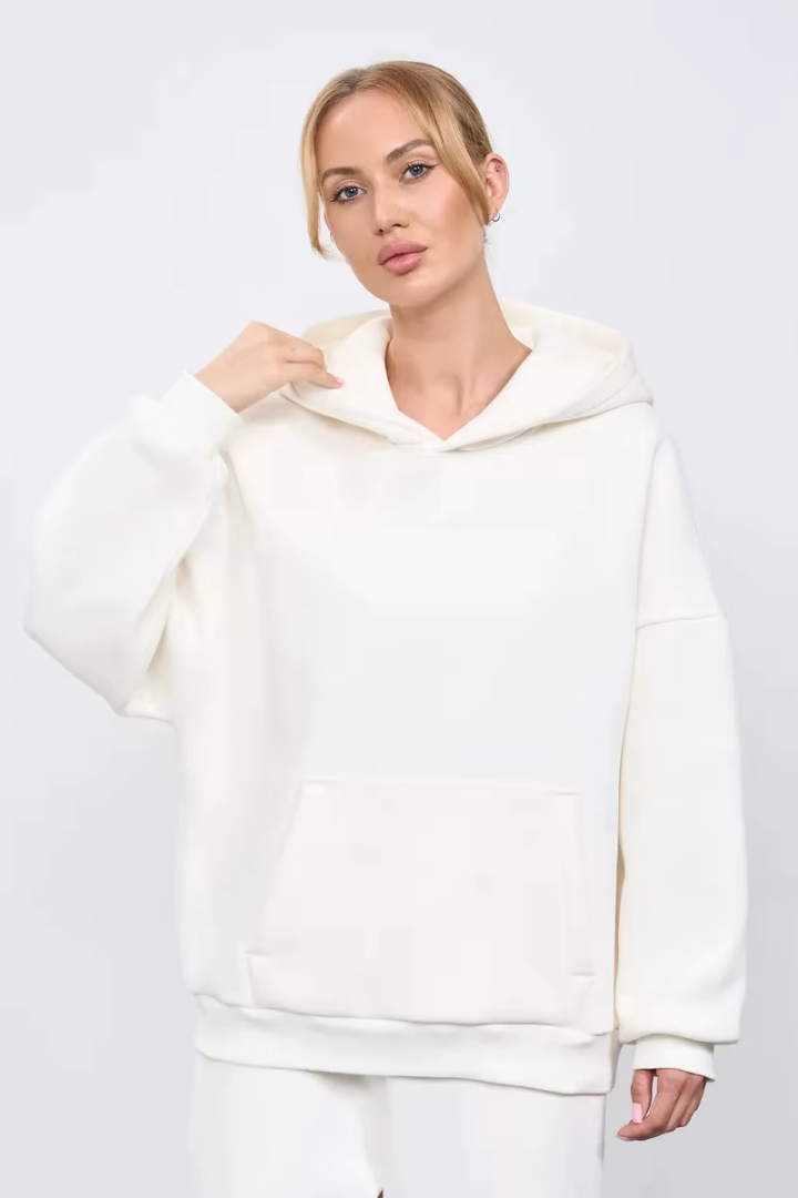Moncelia Kerstin Cotton Oversized Hooded Fleece Sweatshirt