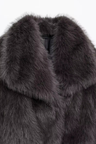 Moncelia Ebba Faux Fur Wide Collar Short Coat