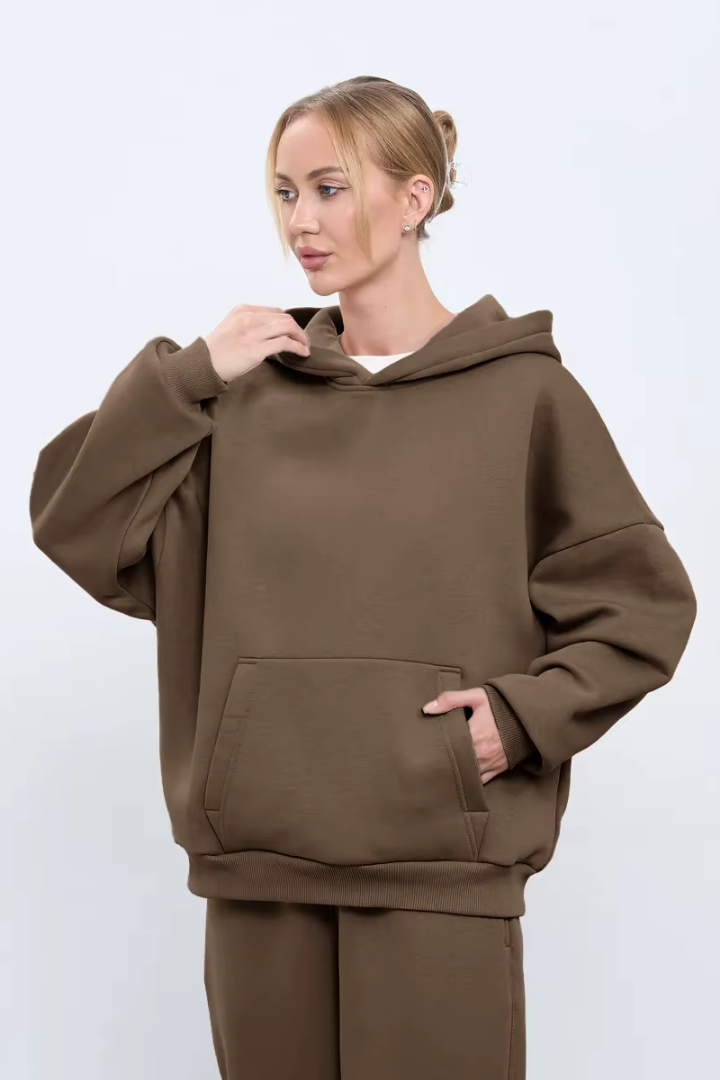 Moncelia Kerstin Cotton Oversized Hooded Fleece Sweatshirt