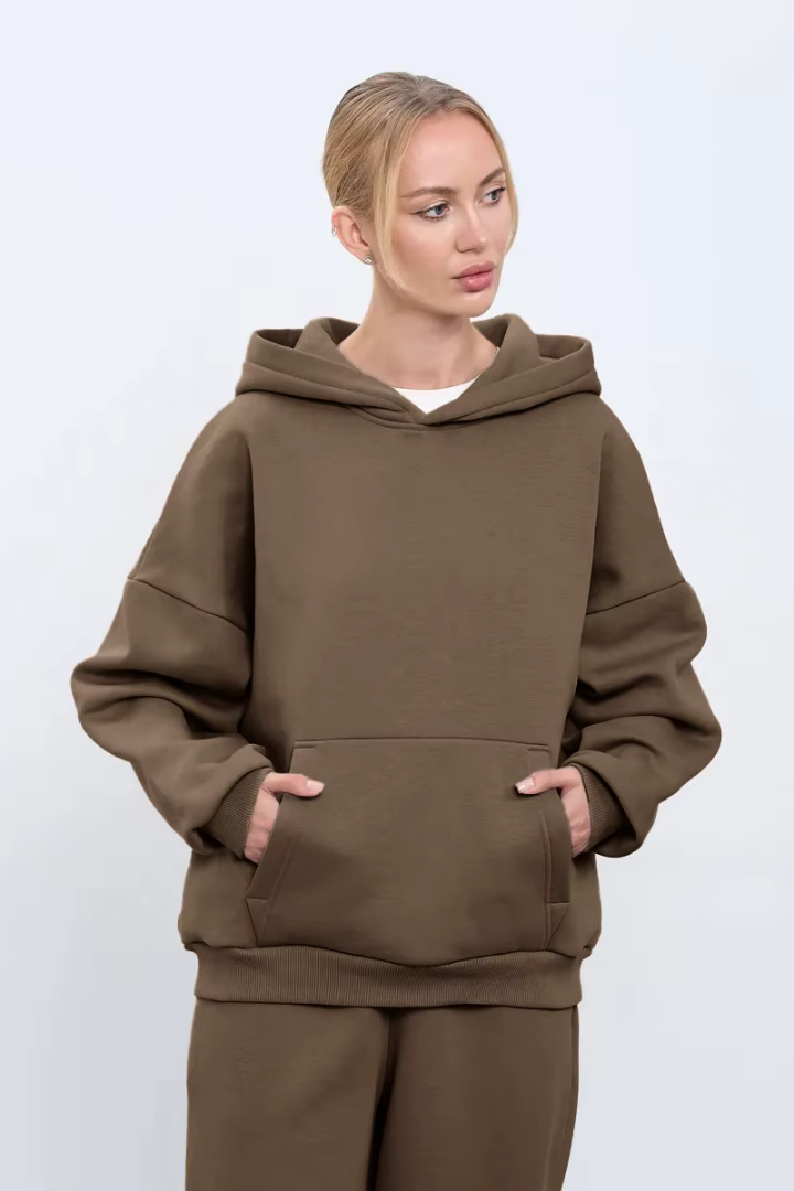 Moncelia Kerstin Cotton Oversized Hooded Fleece Sweatshirt