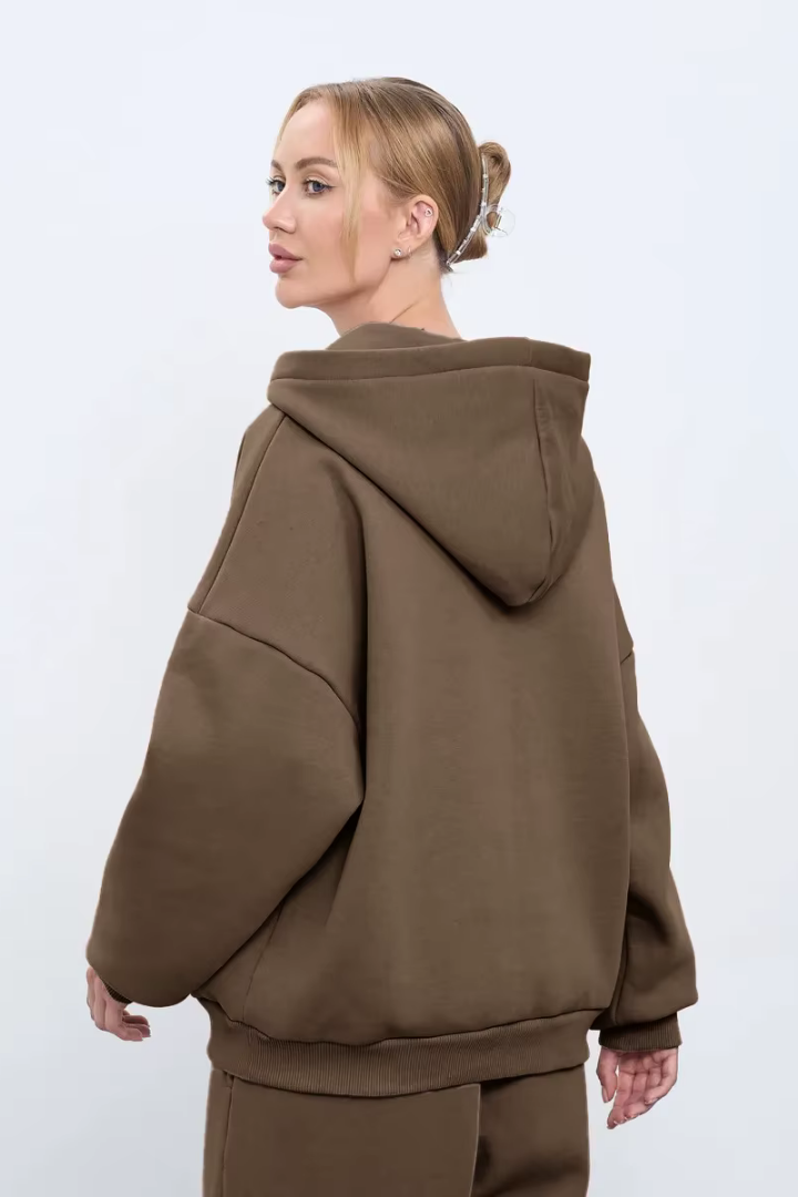 Moncelia Kerstin Cotton Oversized Hooded Fleece Sweatshirt