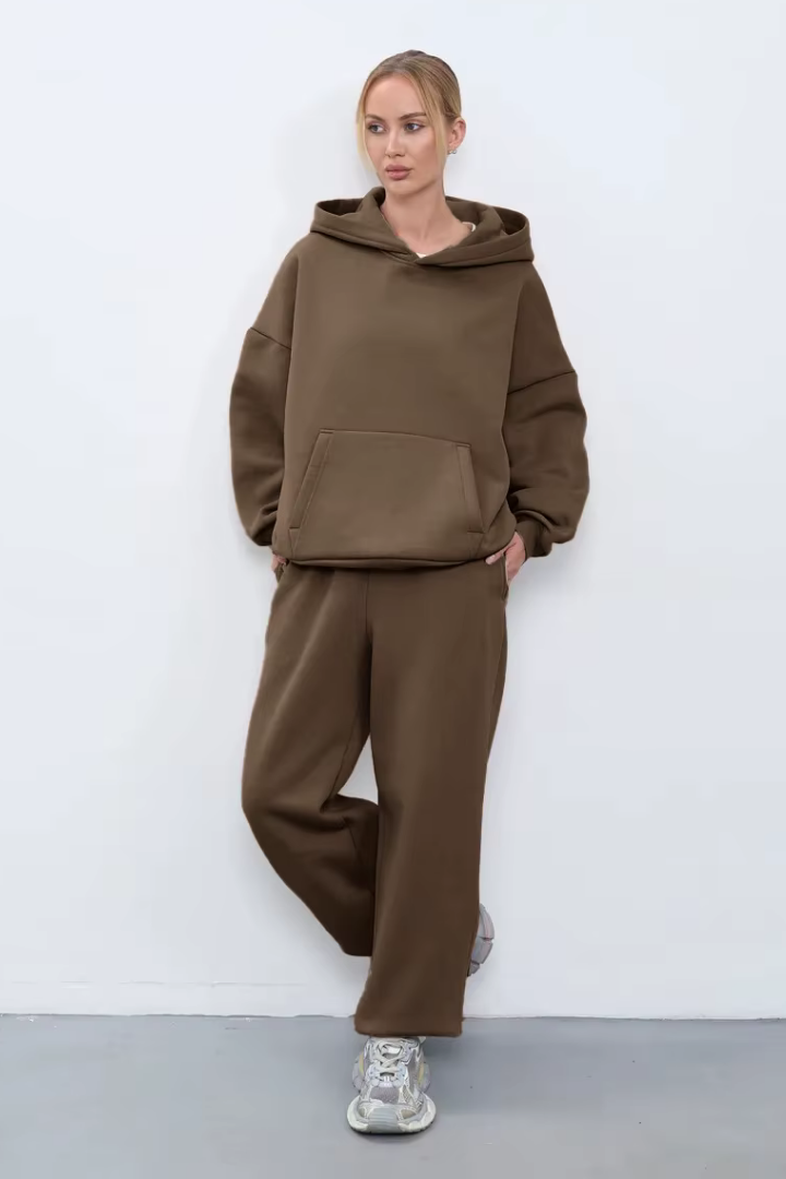 Moncelia Kerstin Cotton Oversized Hooded Fleece Sweatshirt