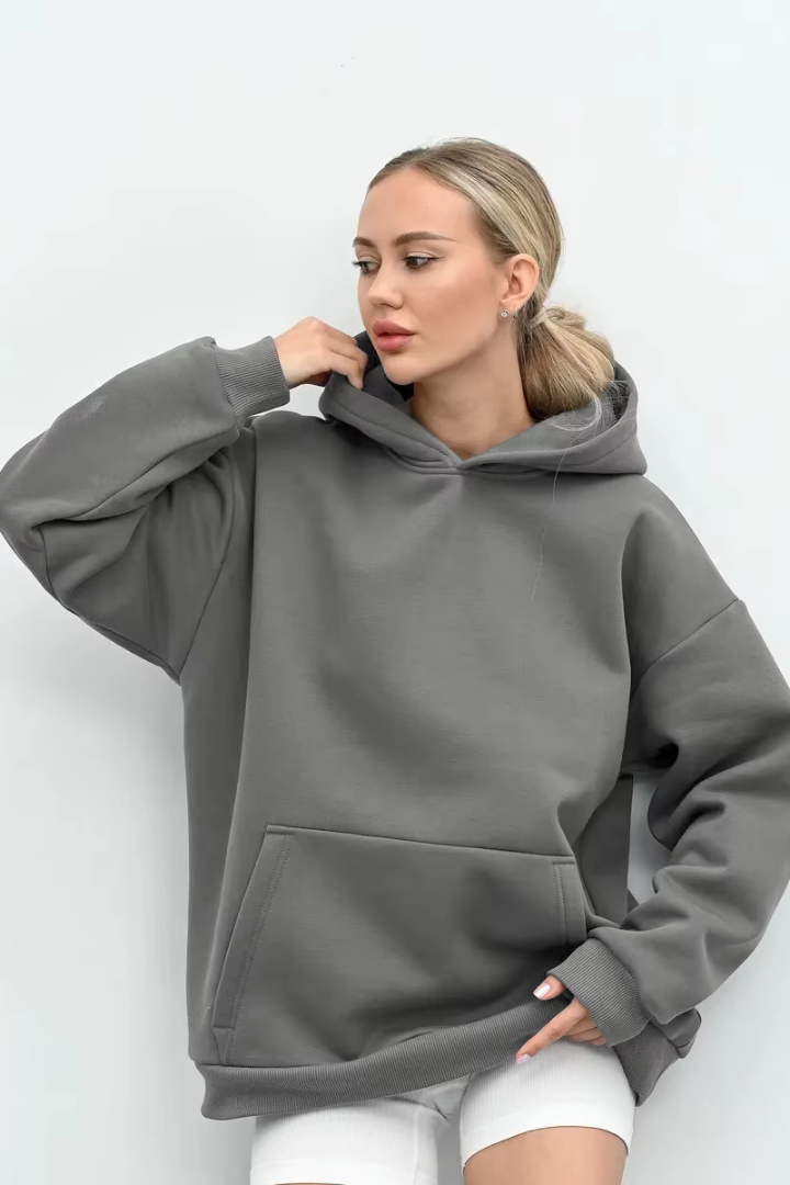 Moncelia Kerstin Cotton Oversized Hooded Fleece Sweatshirt