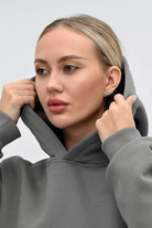 Moncelia Kerstin Cotton Oversized Hooded Fleece Sweatshirt