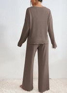 Moncelia Esra Ribbed Knit Wide-Leg Lounge Set
